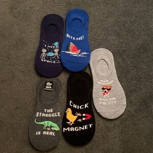 5 pair of no show socks mix patterns
